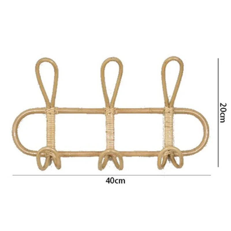 EDITH rattan coat rack wall hook