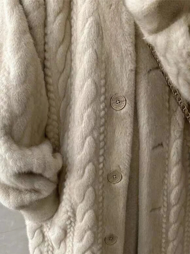 AGNES long warm faux fur cardigan