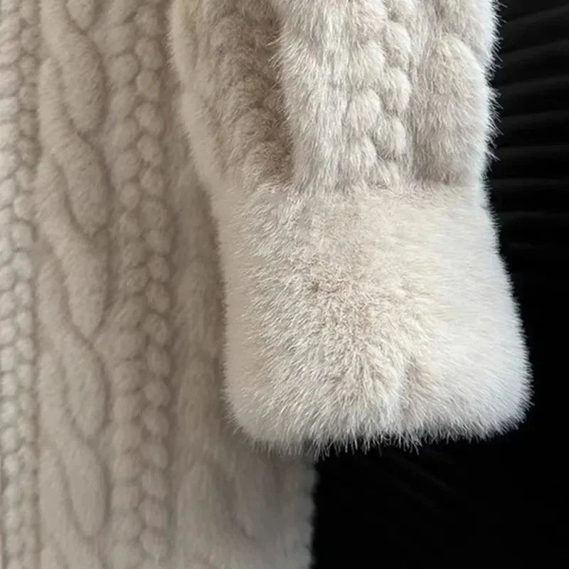 AGNES long warm faux fur cardigan