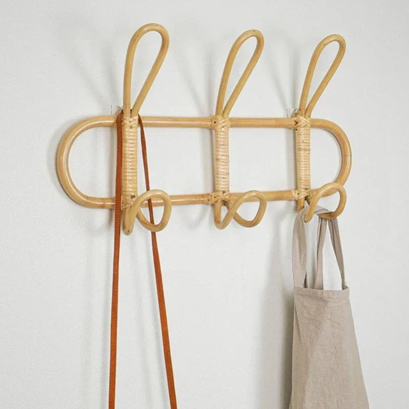 EDITH rattan coat rack wall hook